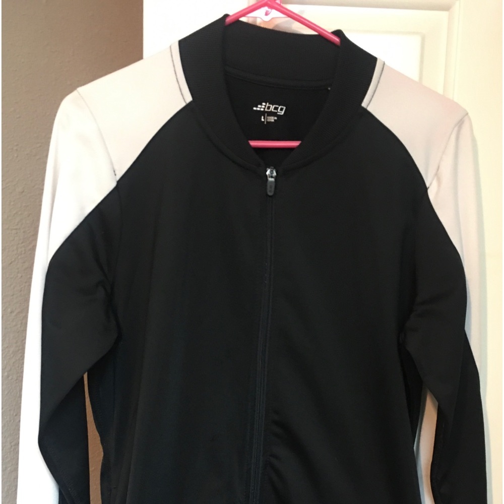 BCG brand; black and white; athletic style jacket